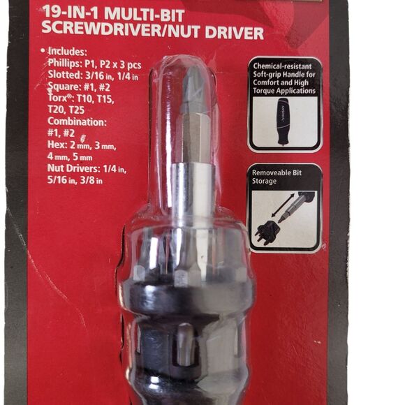 Husky 19-in-1 Multi-Bit Screwdriver Black New - Picture 5 of 6